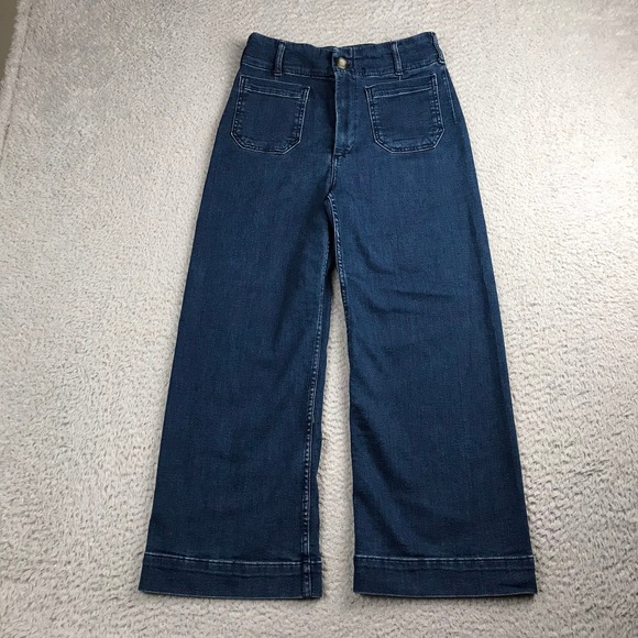 Maeve Anthropologie Denim - Maeve Dark Blue Wide-Leg Jeans